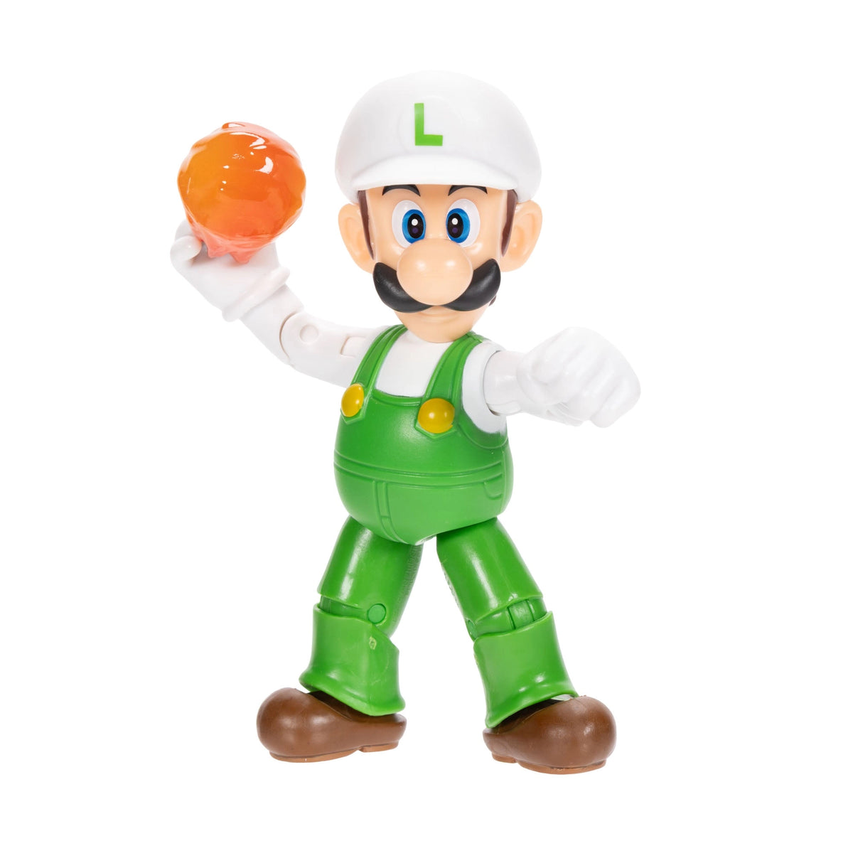 Super Mario Fire Luigi 4" Figure with Fire Ball Wave 52