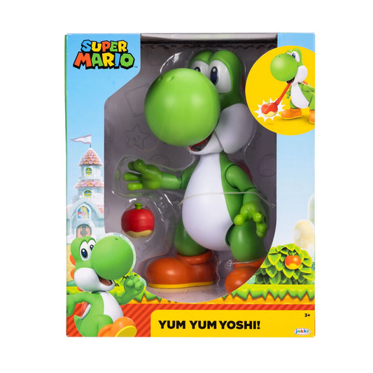 JAKKS Super Mario Yum Yum Yoshi 9.5" Interactive Figure w/ Apple