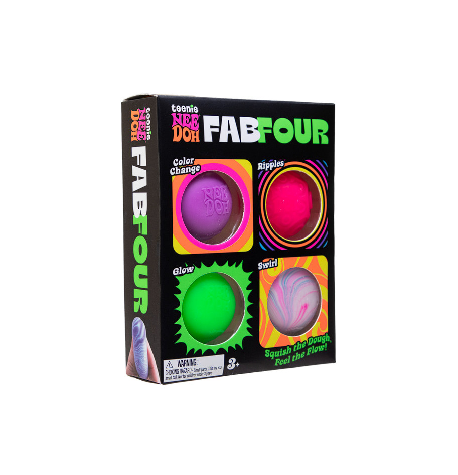 Schylling NeeDoh Fab Four Teenie NeeDoh 4 Pack (Styles May Vary)