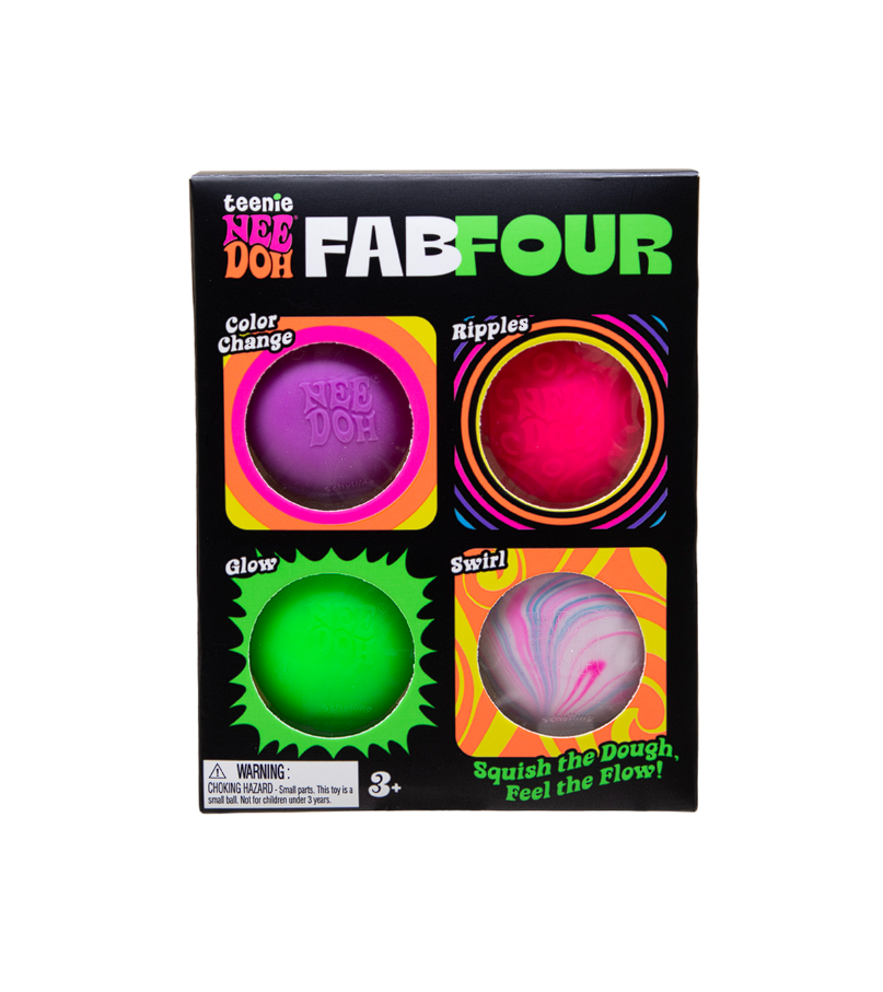Schylling NeeDoh Fab Four Teenie NeeDoh 4 Pack (Styles May Vary)